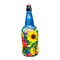 Hand Painted Decoupaged and Molded Clay Grolsch Style Glass Bottle Poppy and Sunflowers 12 in x 4 in product 4